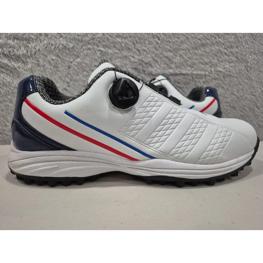 Lefus Golf Shoes Mens EU 45 US 11.5 White Crank Lace Waterproof Non Slip Comfort